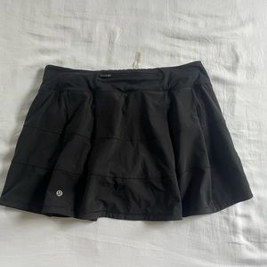 Lululemon Run Pace Rival Black Tennis Skirt Size 10